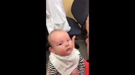 Heartwarming video of a baby hearing for the first time