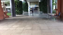 Bali airport deserted after volcano eruption