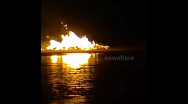 Bonfire on the beach in Hoylake.
