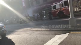 Car Fire on the Bowery and Prince St New York