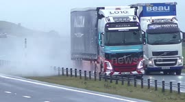Appalling weather conditions on the A66 in Cumbria
