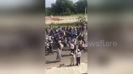 Pope Francis' motorcade arrives in Yangon, Myanmar