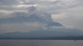 Mount Agung, Bali, Indonesia spews ashes