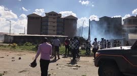 Riot police respond to demonstration in Nairobi's Umoja district