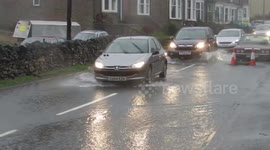 South Road in kirkby Stephen turns into a river