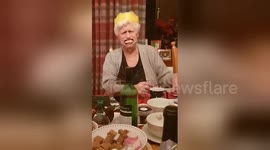 Grandmother’s teeth fall out while playing Speak Out