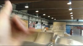 Guy on BMX crash and almost brake is leg / Fail