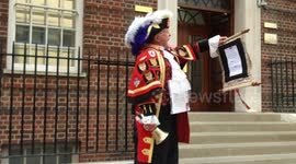 FILE: Royalist Town Crier proclaims birth of Princess Charlotte 2015 (1/3)