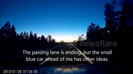 Smart Car Misses a Head-On Collision by an Inch