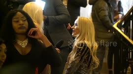 Daisy Robbins interview by TV presenter at the Urban Music Awards, London, UK