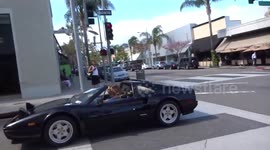 Heidi Klum shows off her very flash classic convertible Ferrari in Beverly Hills