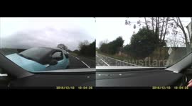 UK driver's quick reactions avert head-on collision