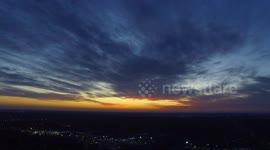 Drone video of the December 2nd Sunset from Highland Indiana.