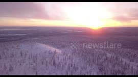Stunning views of Lapland under sunset