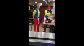 Snow White and some 'dwarfs' go for a McDonald's in Leeds