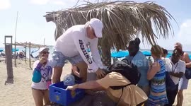 US tourists fight over beach umbrella on Saint Kitts
