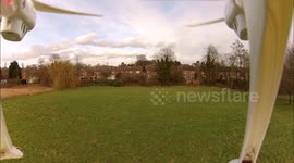 Remote Control Drone Loses Control And Crashes Into Sainsburys Supermarket