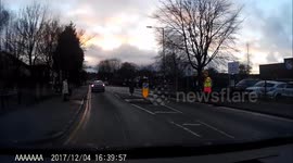 While not looking Mother crosses the road in between 2 crossing ladies on bend with no safe control over children stops in the middle of the road with pram