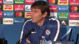Antonio Conte stares down a journalist after he questions whether David Luiz is really injured