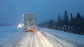 Trans-Canada Highway Closes during snowstorm