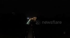 Sparks Fly On Underground Train