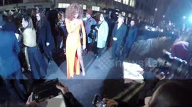 Jourdan Dunn, Alexa Chung and Lewis Hamilton arrive the the British Fashion Awards