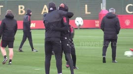 Ashley Young hit on back during United training