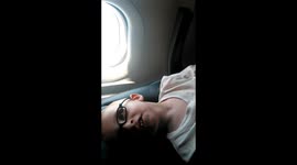 My sweet 2 year old has his first flight.