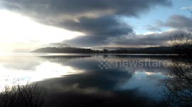 Beautiful December skies reflected in Lake Windermere