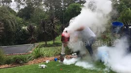 First ever triple liquid nitrogen coke coca cola bottle rocket used to launch Chinese book