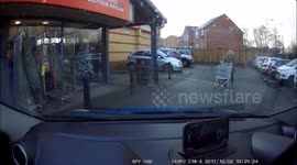 Thief stealing in broad daylight from home bargains in Wigan