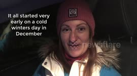 Close encounter with deer in a carpark in Scotland