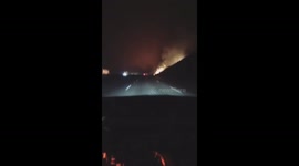 Thomas Fire on both side of the 101 in Ventura