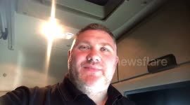 Truck driver gets into the Christmas spirit