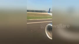 Boeing 757 bird strike caught on camera