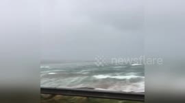 Huge waves brought by Storm Caroline batter Orkney coast