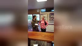 Newsflare Edit - Lost bet - wife publicly pied for losing at tennis