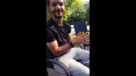 Prank war - face pushed in pie in public