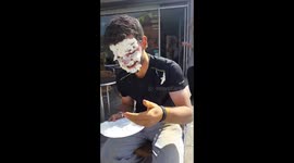 Prank war - surprise public pie in the face