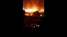Hawaian Village Apartment Complex burns to the ground above Ventura #Thomasfire