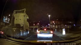 Cyclist using a pedestrian crossing, and on his mobile phone at same time