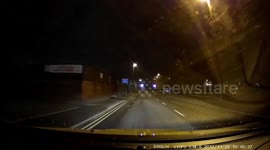 Motor scooter In Leeds wrong side of road caught on dash cam