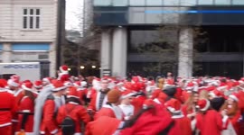 Santacon London Santas getting drunk in Aldgate