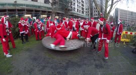 Drunk Santas Falling