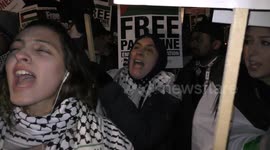 Hands Off Jerusalem protest at US embassy, London, UK