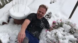 UK man does snow angel and then falls over hilariously