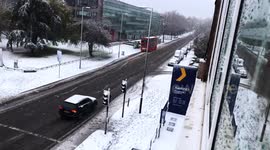 North London blanketed in snow on Sunday morning