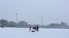 Snow fun at a park in mid Essex