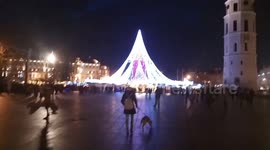 Christmas tree in Lithuania Vilnius Cathedral