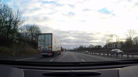 Car Dash Camera Time lapse driving on UK motorway M1 South Bound
